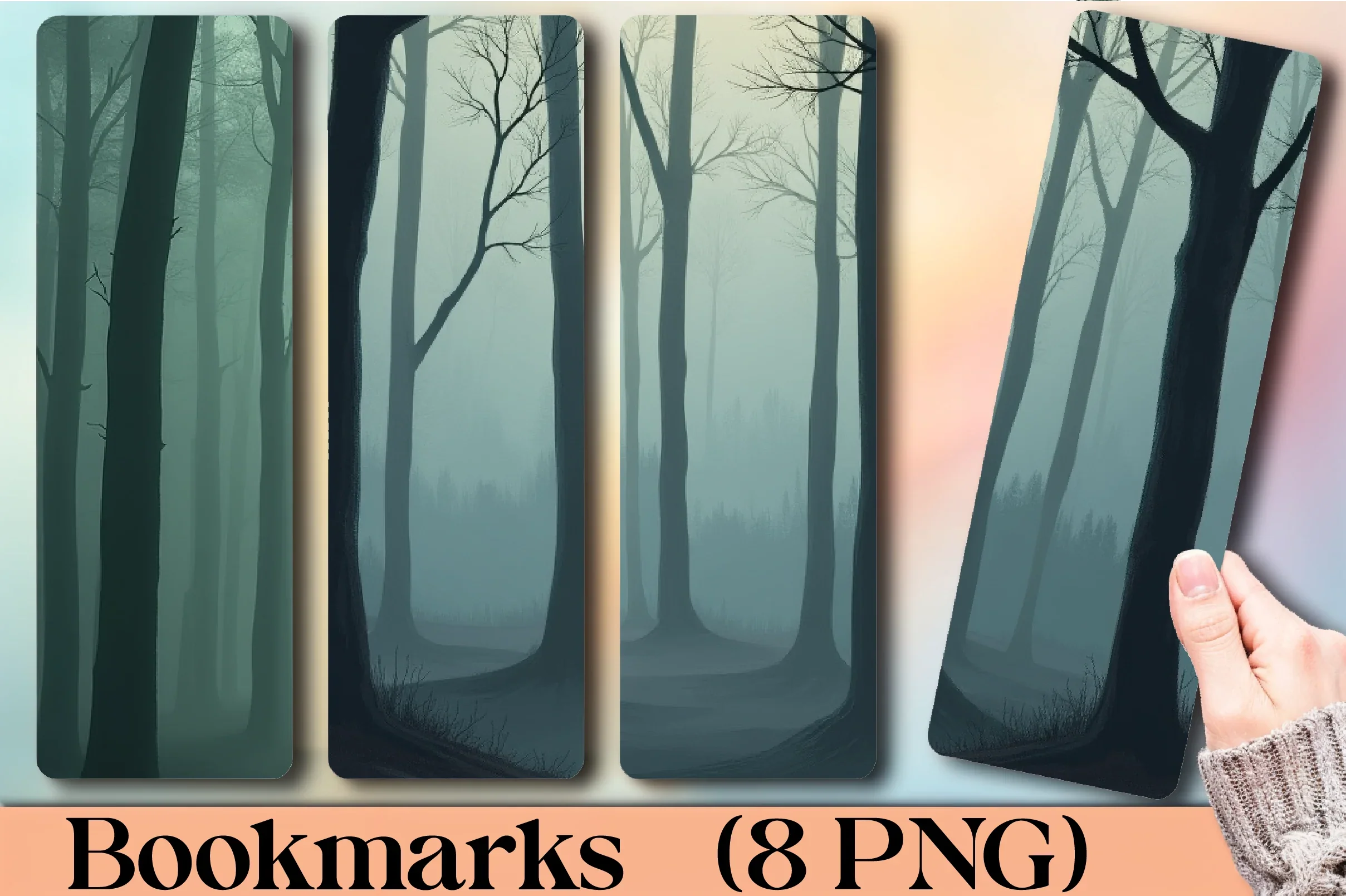 Mystic Foggy Woods Bookmark Journal - CraftNest - Digital Crafting and Art