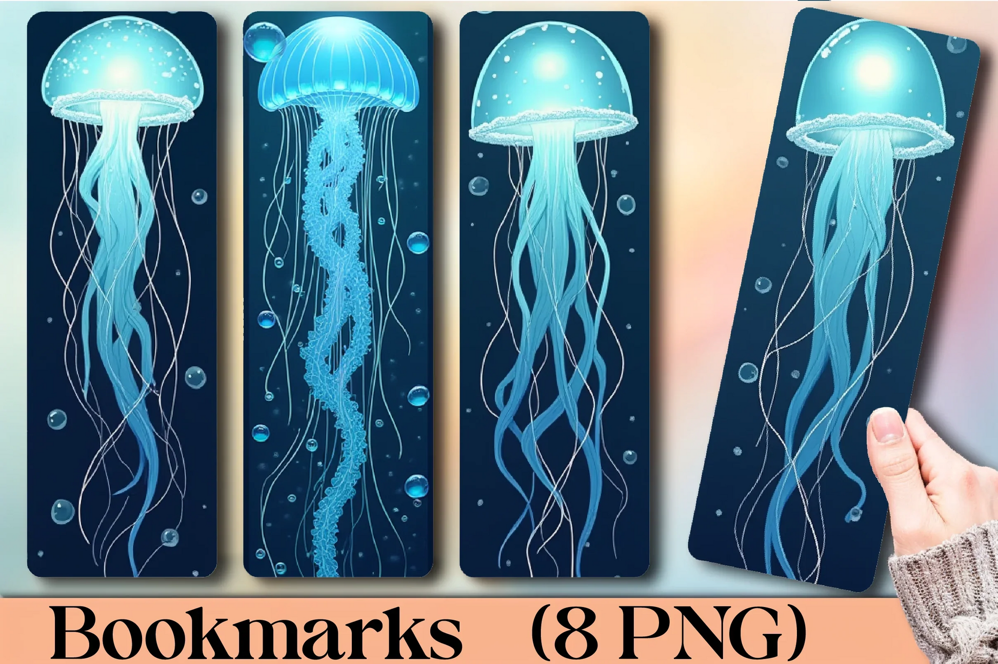 Ethereal Jellyfish Bookmark Journal - CraftNest - Digital Crafting and Art