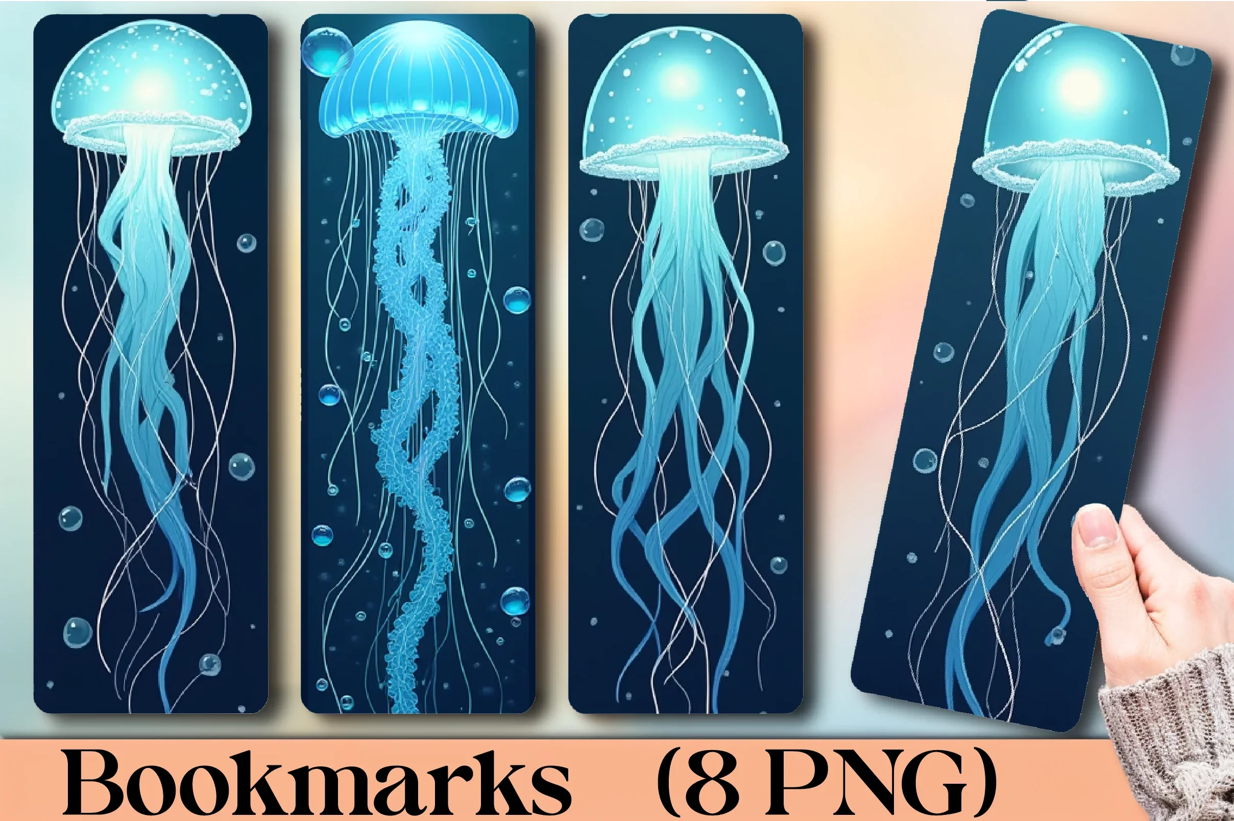 Ethereal Jellyfish Bookmark Journal - CraftNest - Digital Crafting and Art