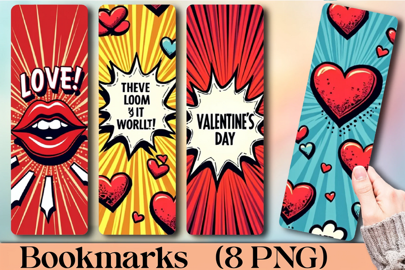 Valentine's Day Pop Art Bookmark Journal - CraftNest - Digital Crafting and Art
