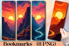 Fiery Sunset Mountains Bookmark