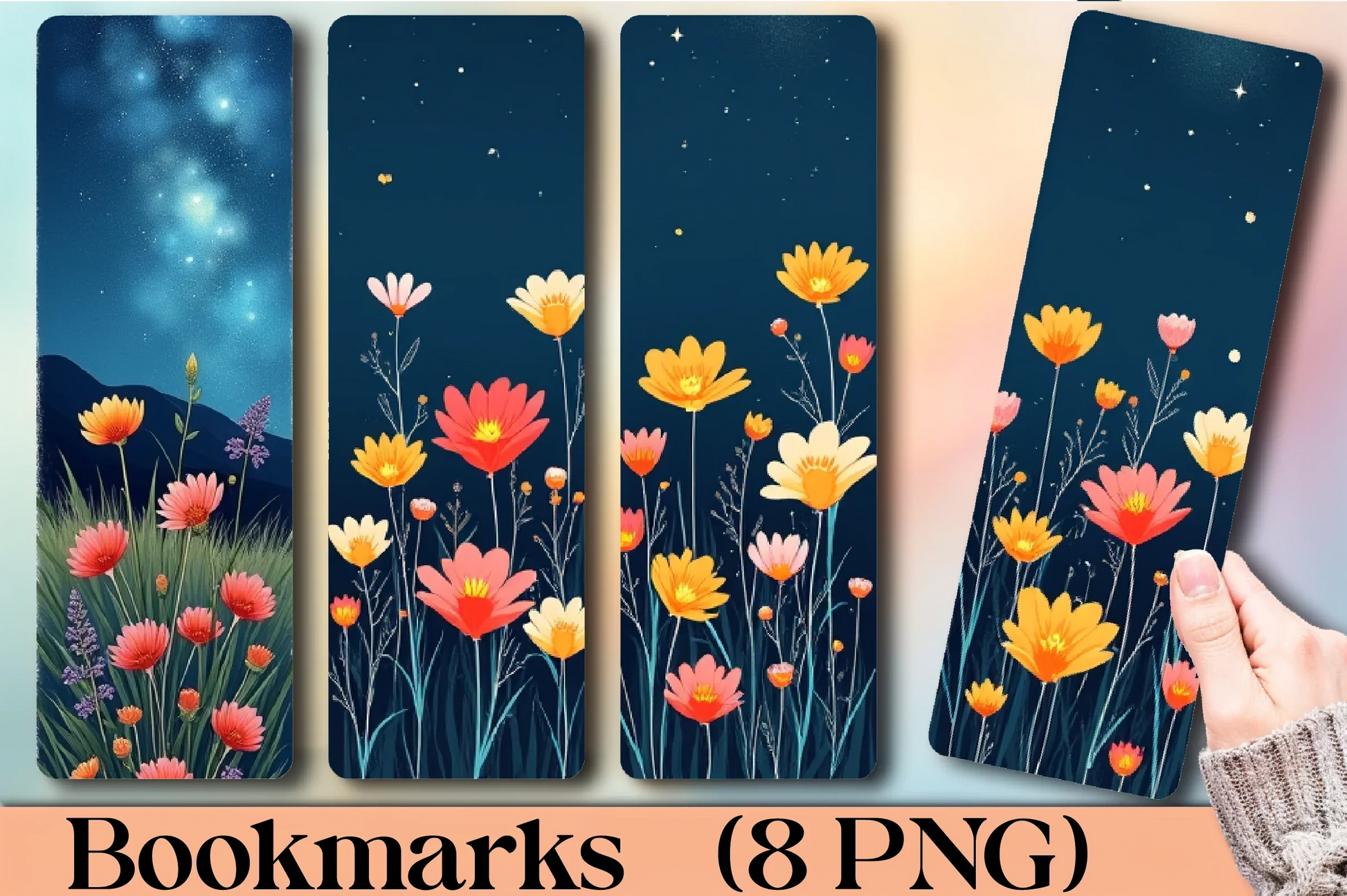 Starry Meadow Bookmark Journal - CraftNest - Digital Crafting and Art