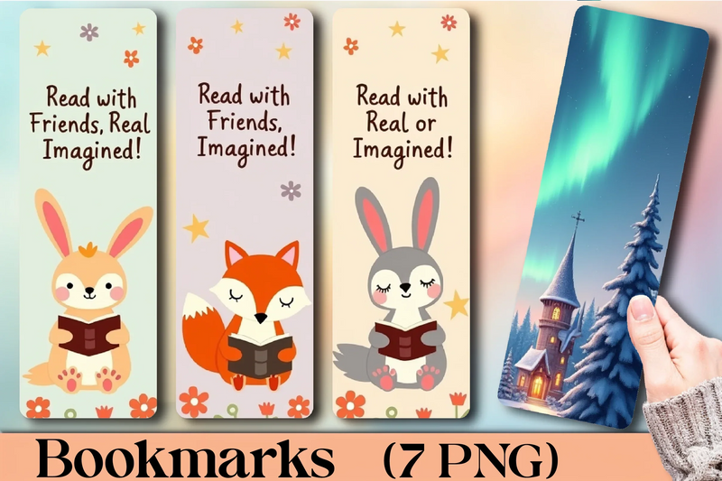 Cute Animal Readers Bookmark Set - CraftNest - Digital Crafting and Art
