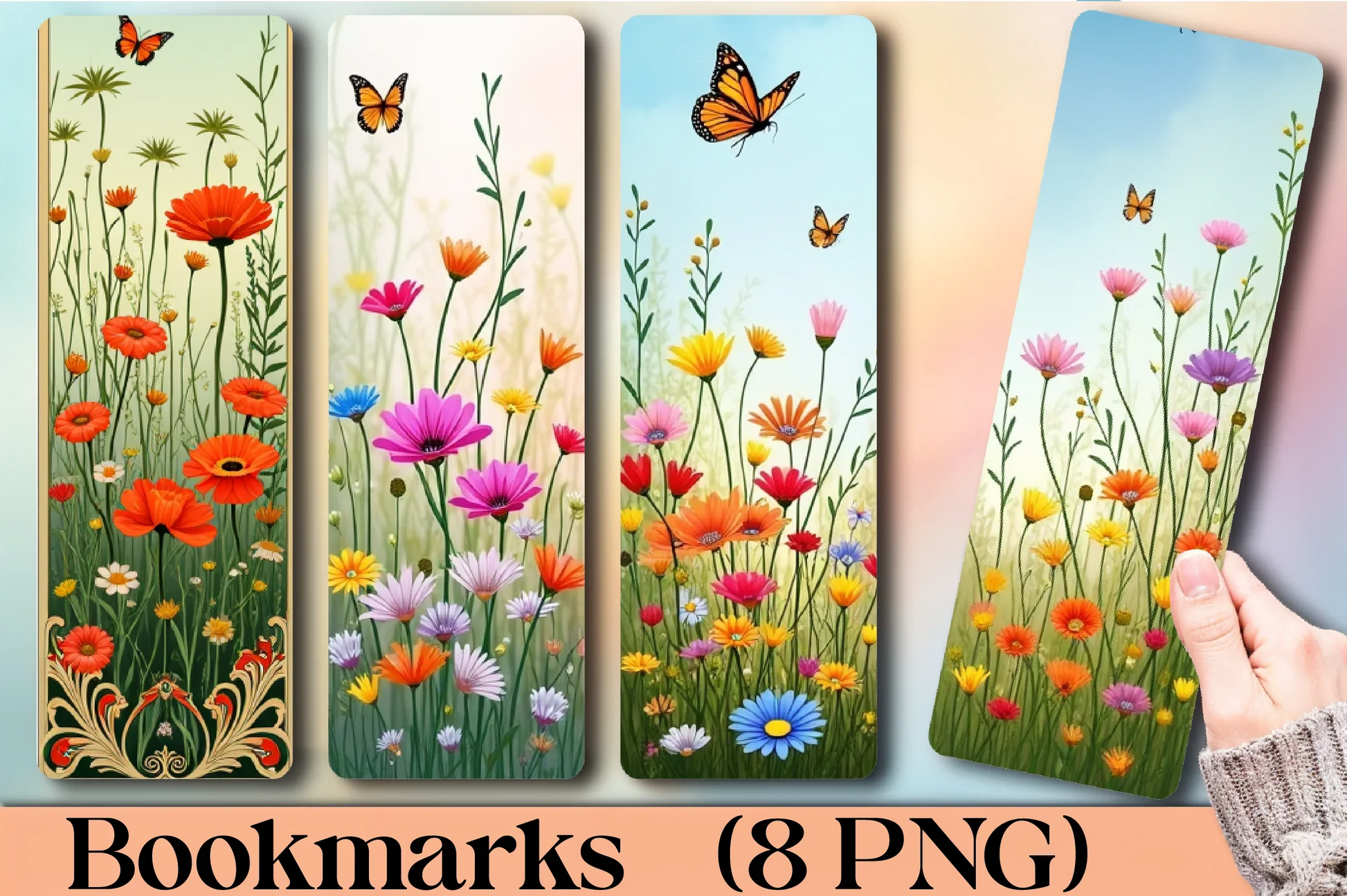 Wildflower Butterfly Bookmark Journal - CraftNest - Digital Crafting and Art