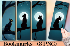 Midnight Cat Silhouette Bookmark - CraftNest - Digital Crafting and Art