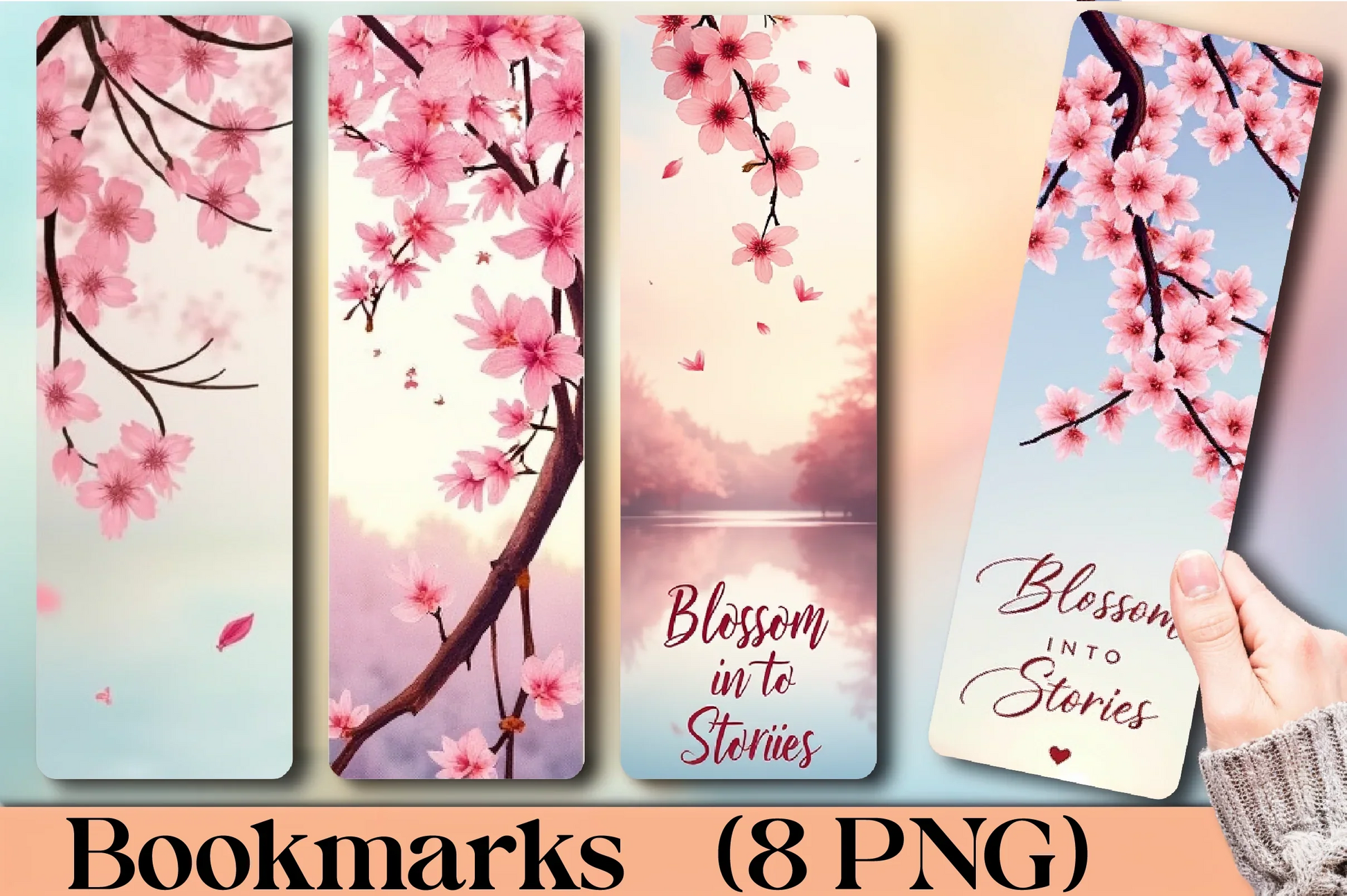 Sakura Blossom Serenity Bookmark Journal - CraftNest - Digital Crafting and Art
