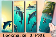 Tropical Lagoon Dolphins Bookmark Journal - CraftNest - Digital Crafting and Art