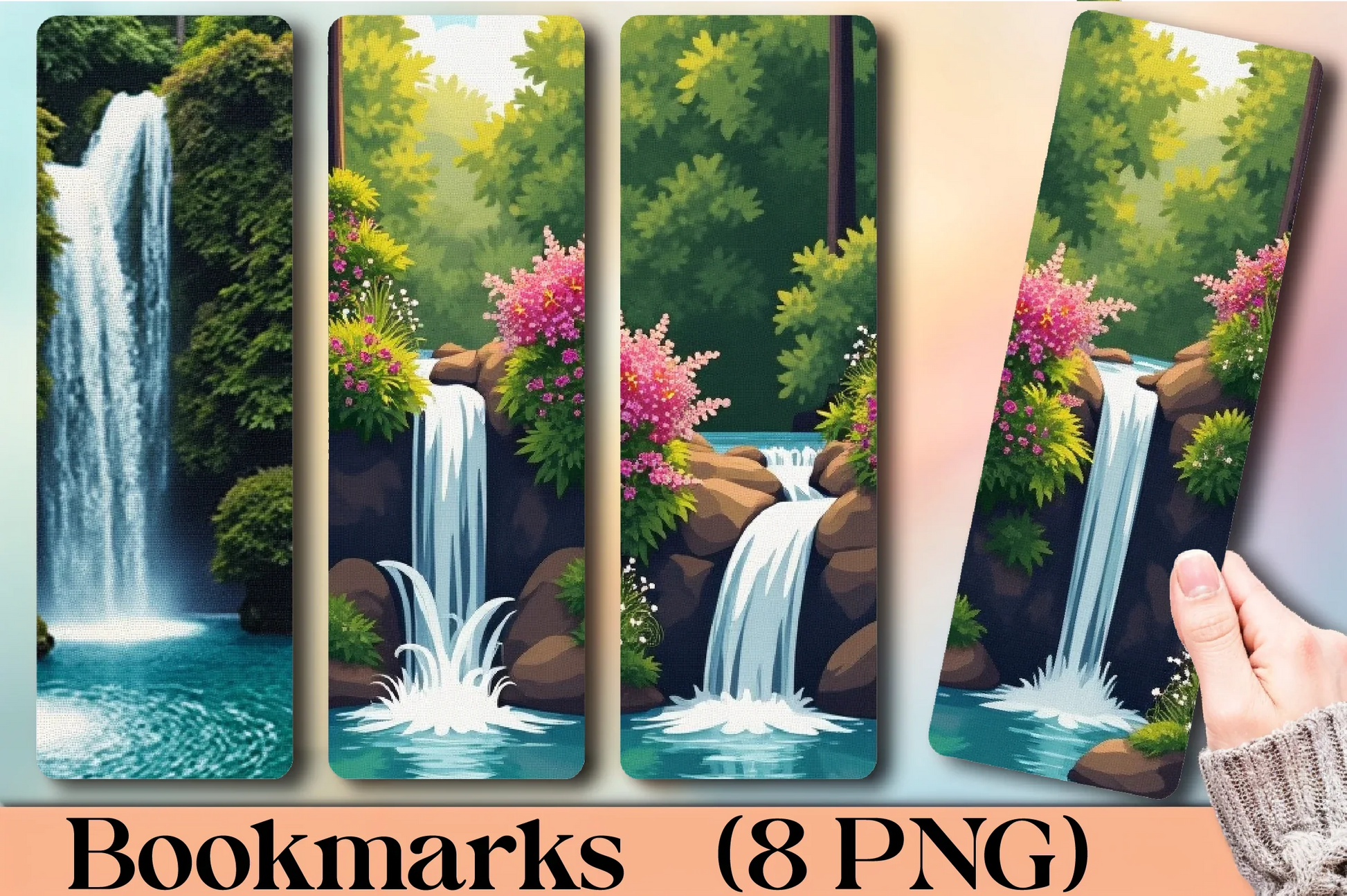 Waterfall Dreams Bookmark Journal - CraftNest - Digital Crafting and Art