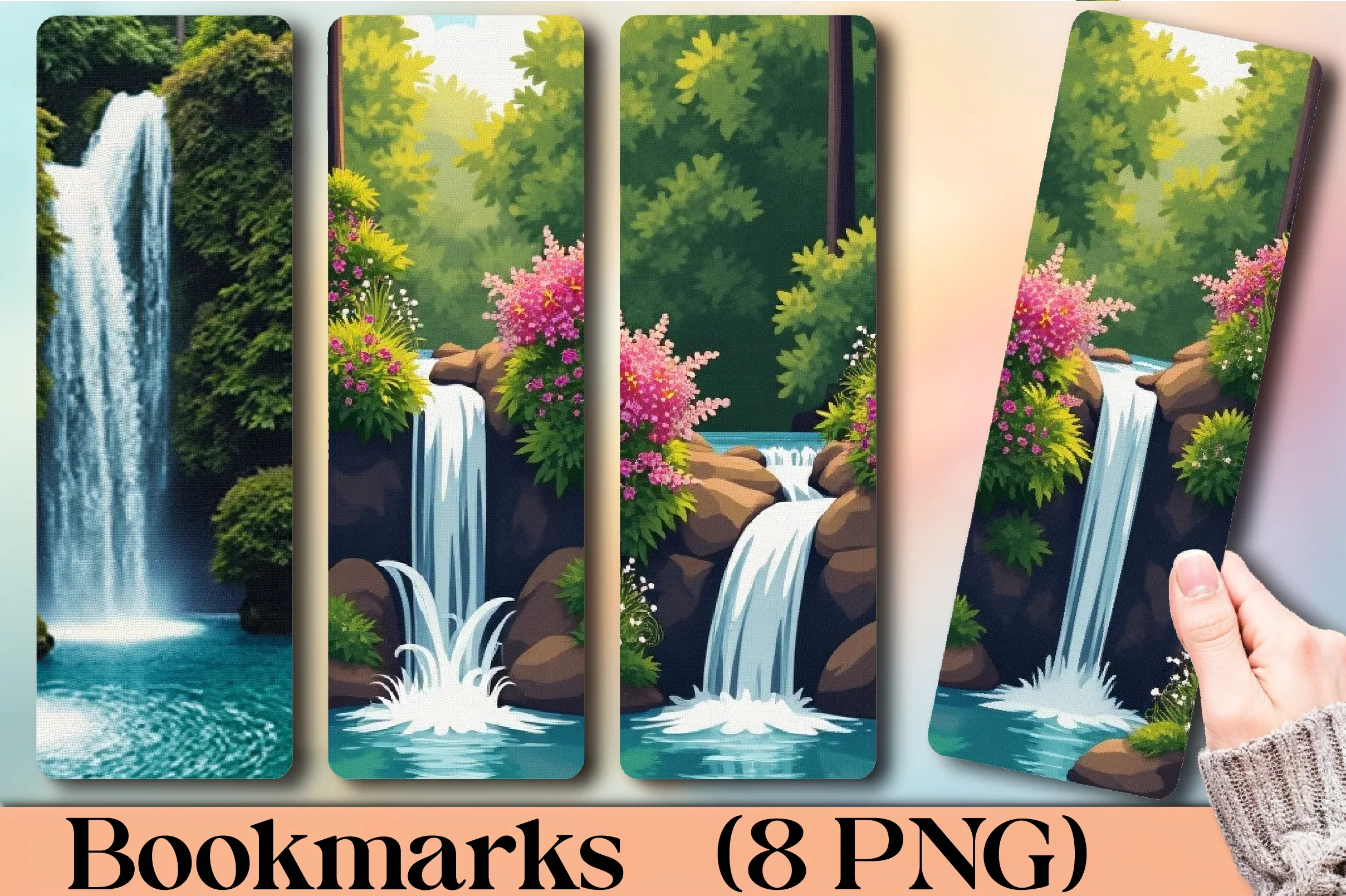 Waterfall Dreams Bookmark Journal - CraftNest - Digital Crafting and Art