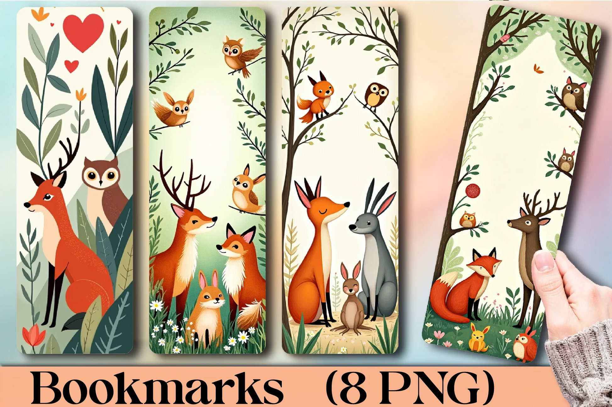 Valentine's Day Woodland Bookmarks - CraftNest - Digital Crafting and Art
