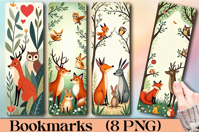Valentine's Day Woodland Bookmarks - CraftNest - Digital Crafting and Art