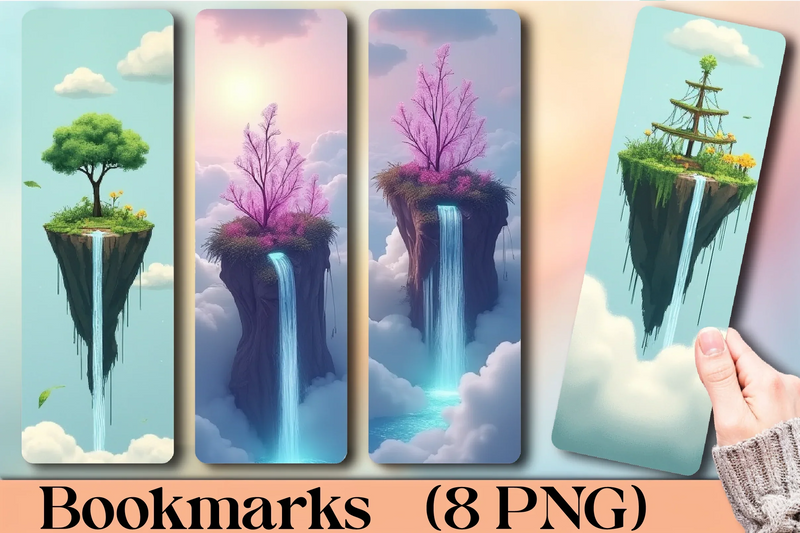 Floating Island Clouds Bookmark Journal - CraftNest - Digital Crafting and Art