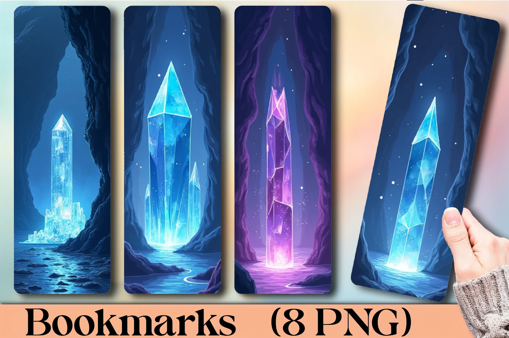 Crystal Cavern Bookmark Journal - CraftNest - Digital Crafting and Art