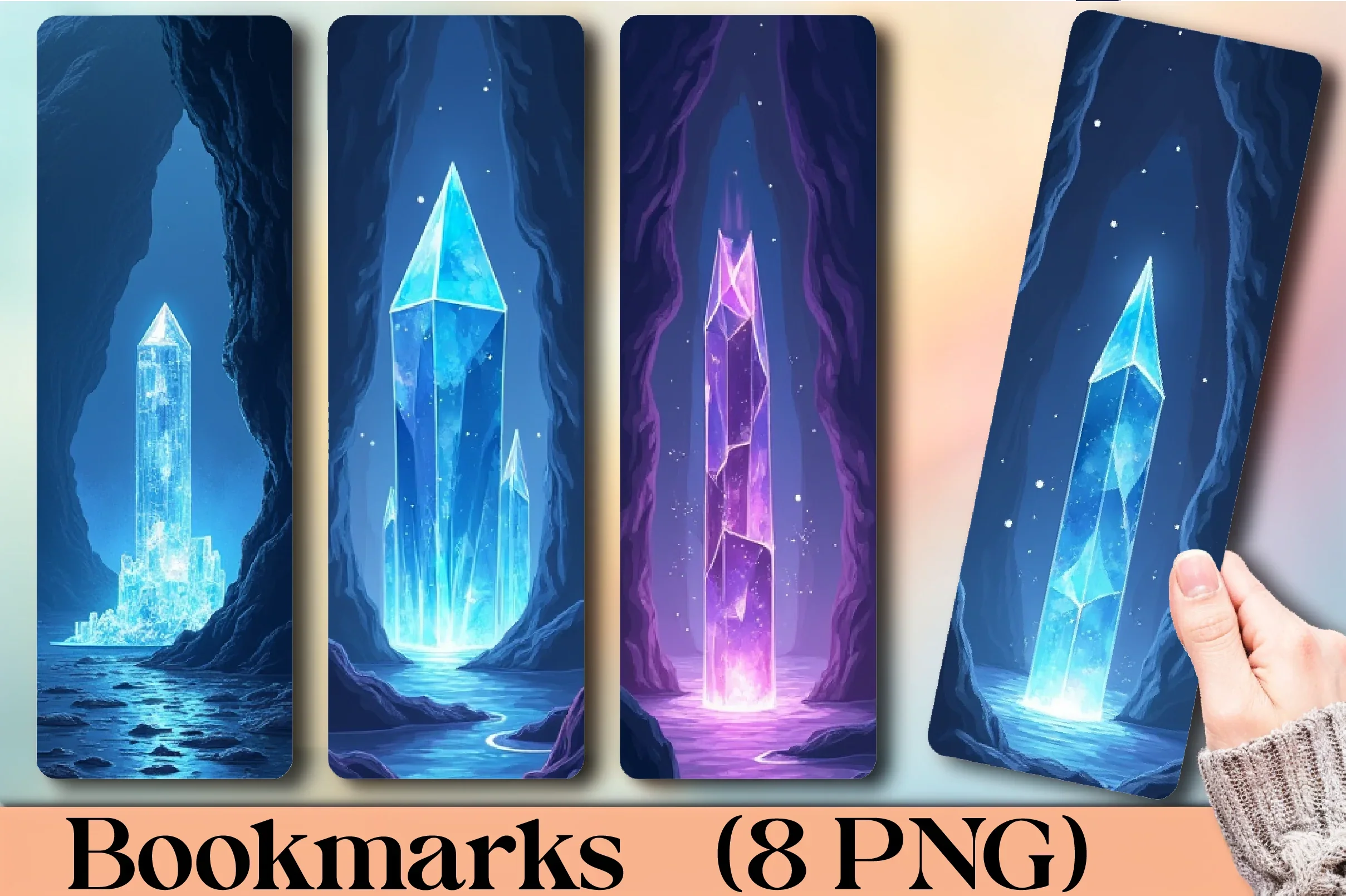 Crystal Cavern Bookmark Journal - CraftNest - Digital Crafting and Art