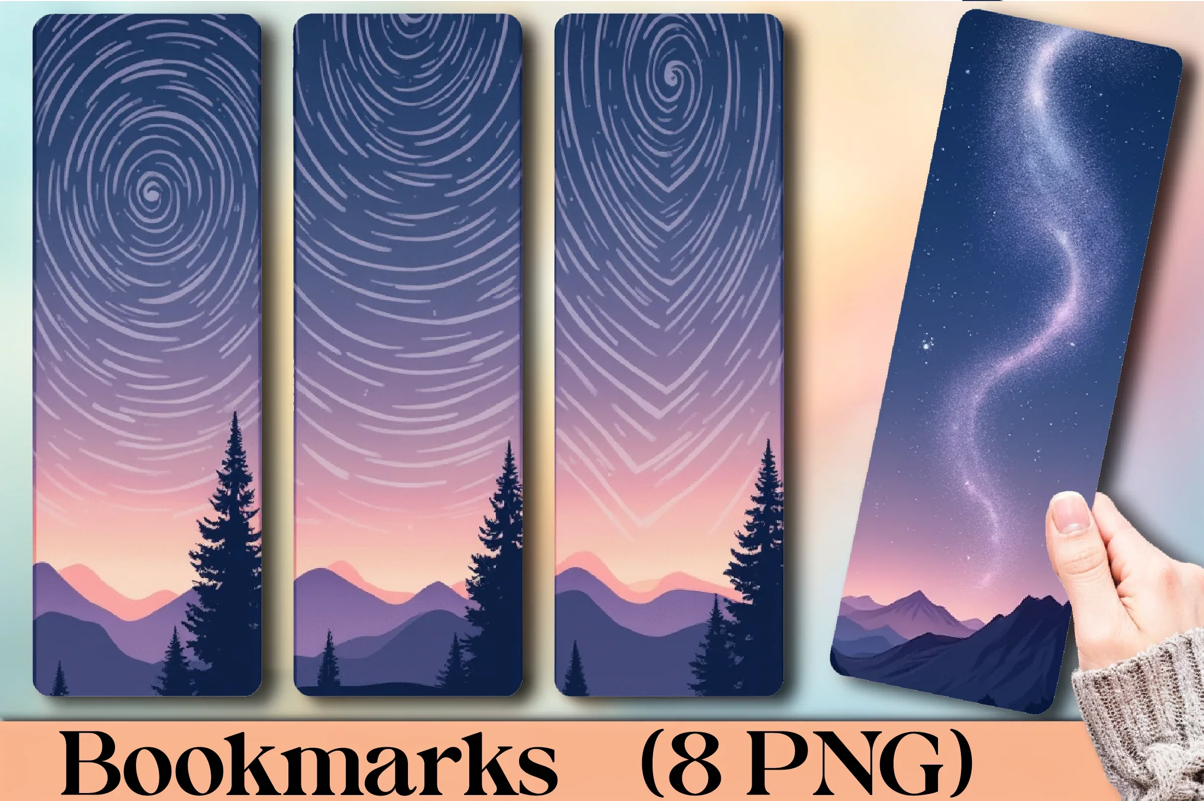 Glittering Star Trail Bookmark Journal - CraftNest - Digital Crafting and Art