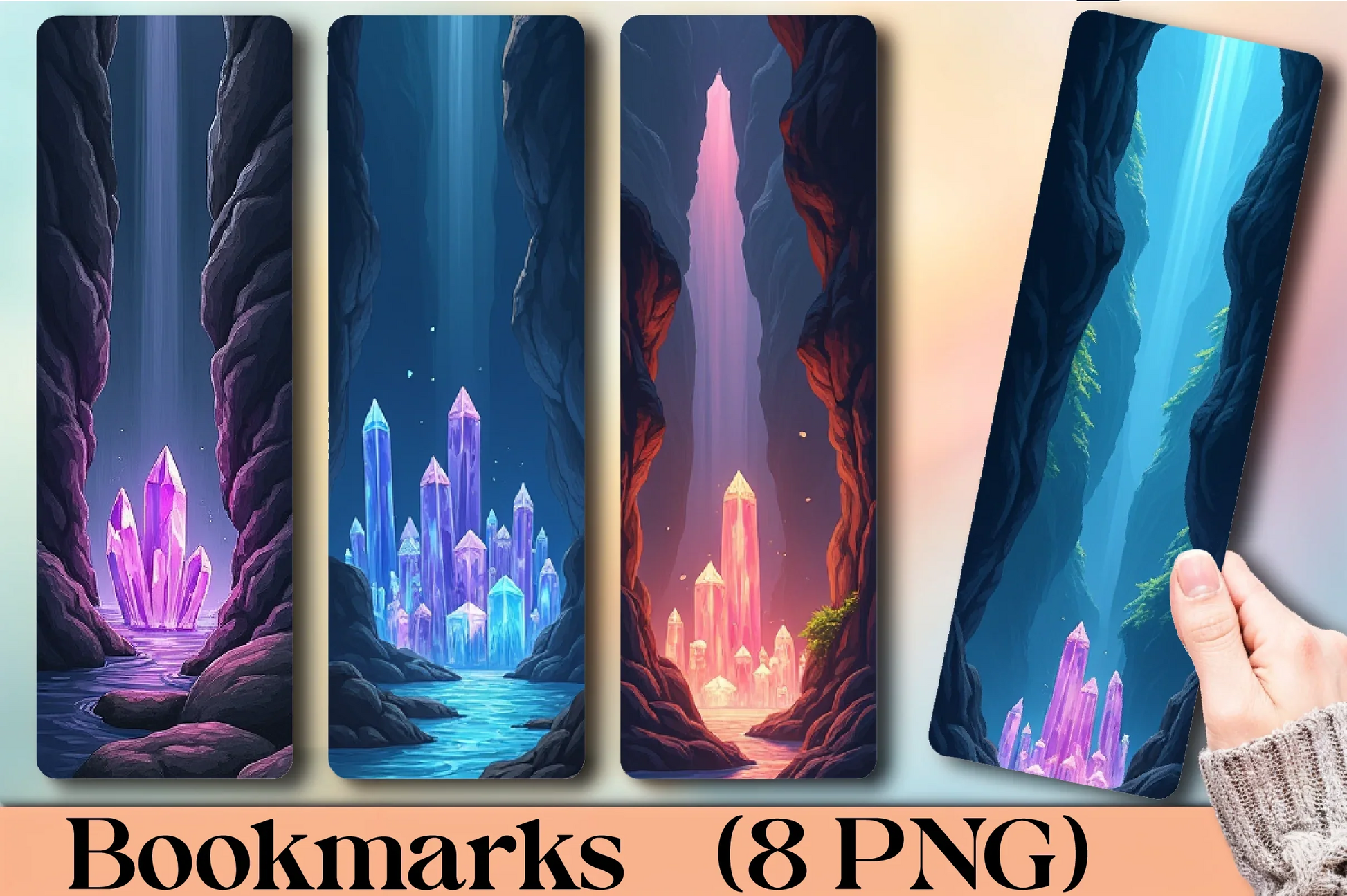 Enchanted Cave Waterfall Bookmark Journal - CraftNest - Digital Crafting and Art