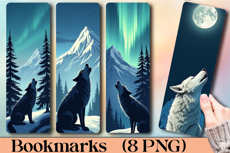 Northern Wolf Howl Bookmark Journal - CraftNest - Digital Crafting and Art