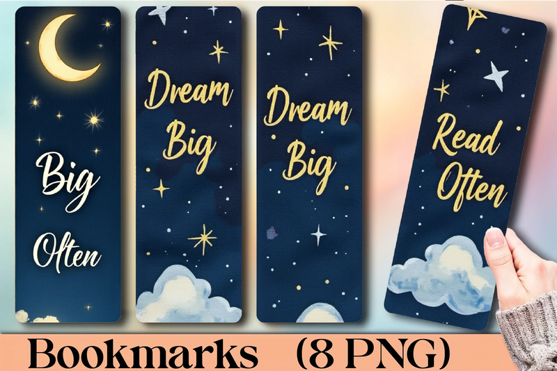 Celestial Moon & Stars Bookmark Journal - CraftNest - Digital Crafting and Art