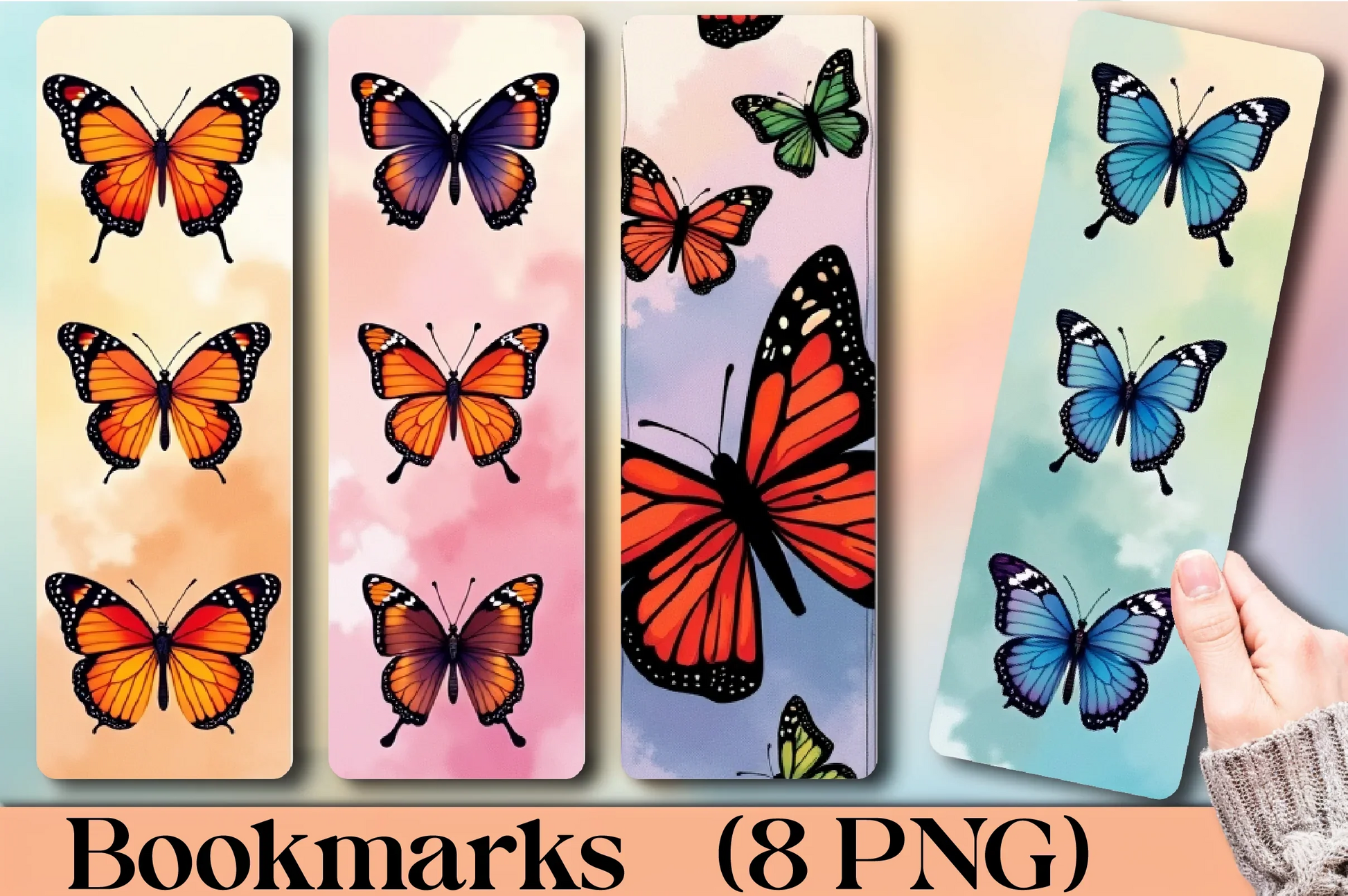 Colorful Butterflies Bookmark Journal - CraftNest - Digital Crafting and Art