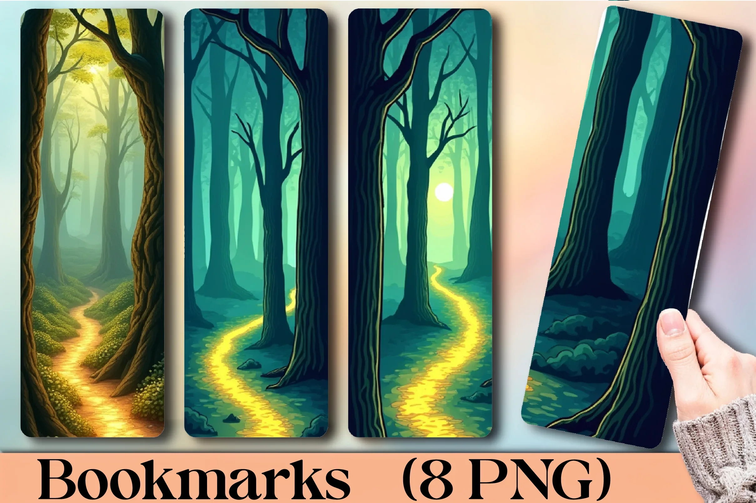 Mystical Forest Path Bookmark Journal - CraftNest - Digital Crafting and Art