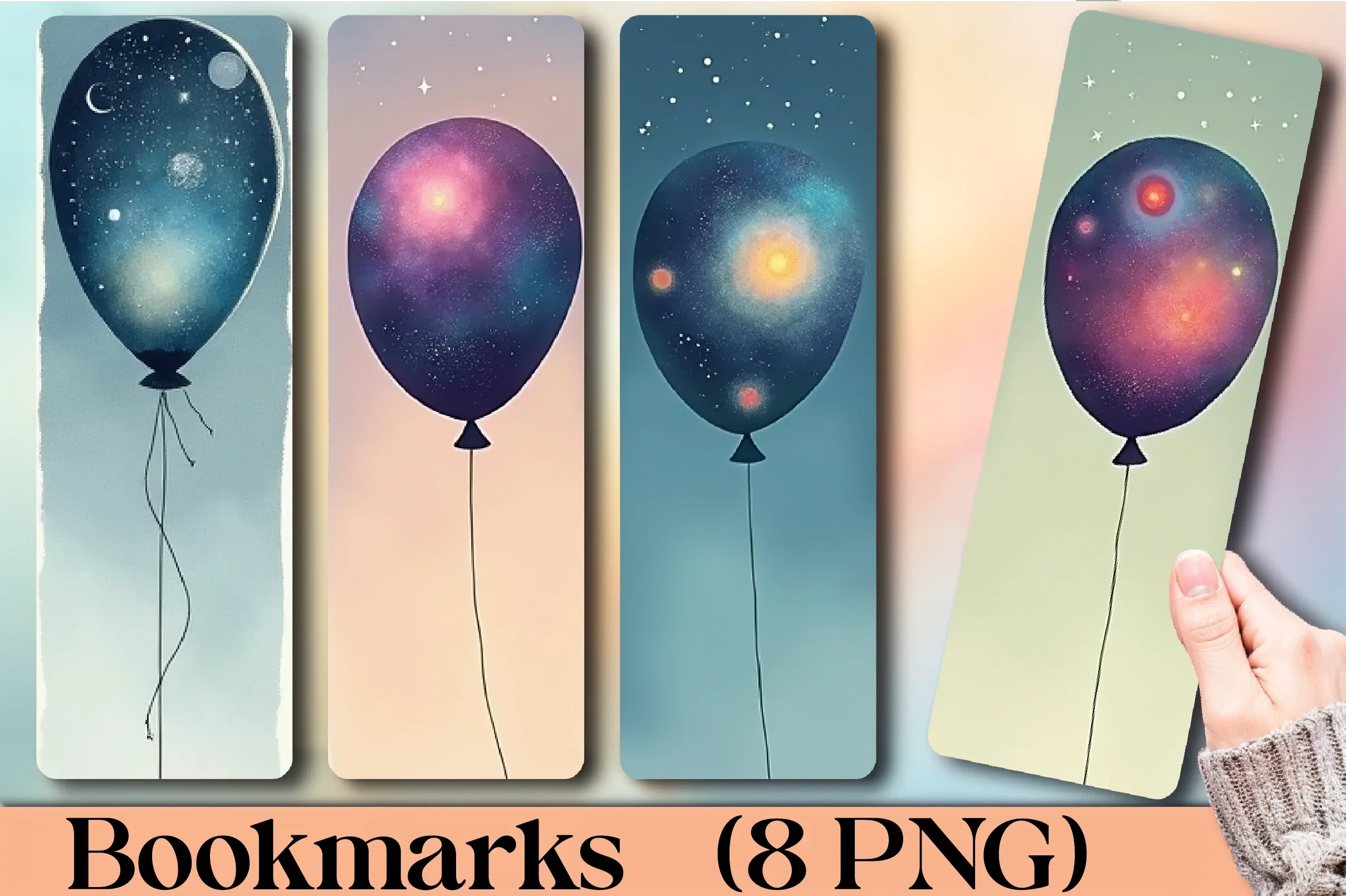 Galaxy Balloon Bookmark Journal - CraftNest - Digital Crafting and Art