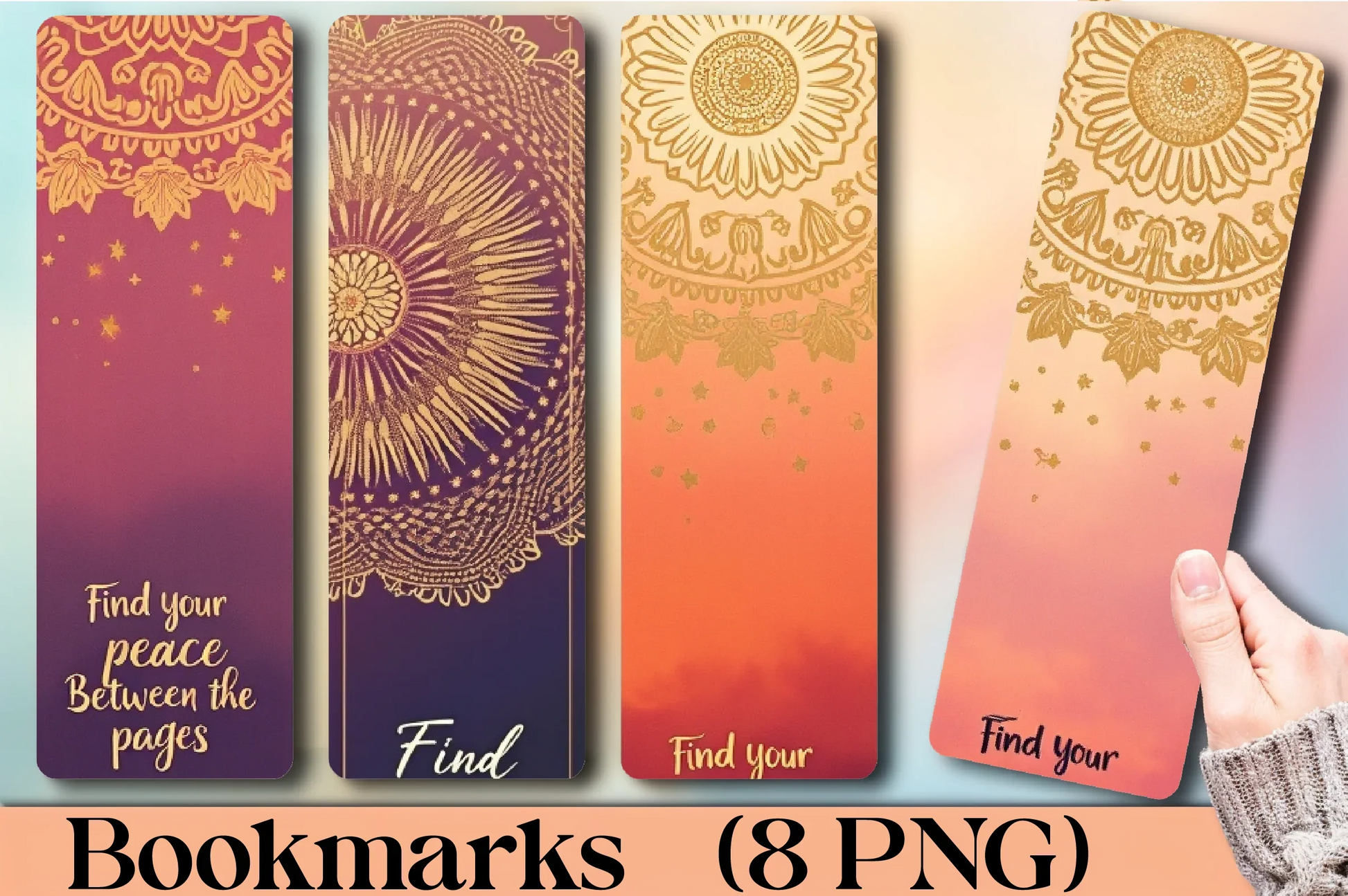 Boho Mandala Serenity Bookmark - CraftNest - Digital Crafting and Art