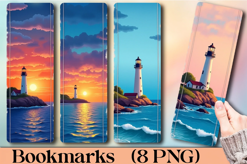 Nighttime Lighthouse Glow Bookmark - CraftNest - Digital Crafting and Art