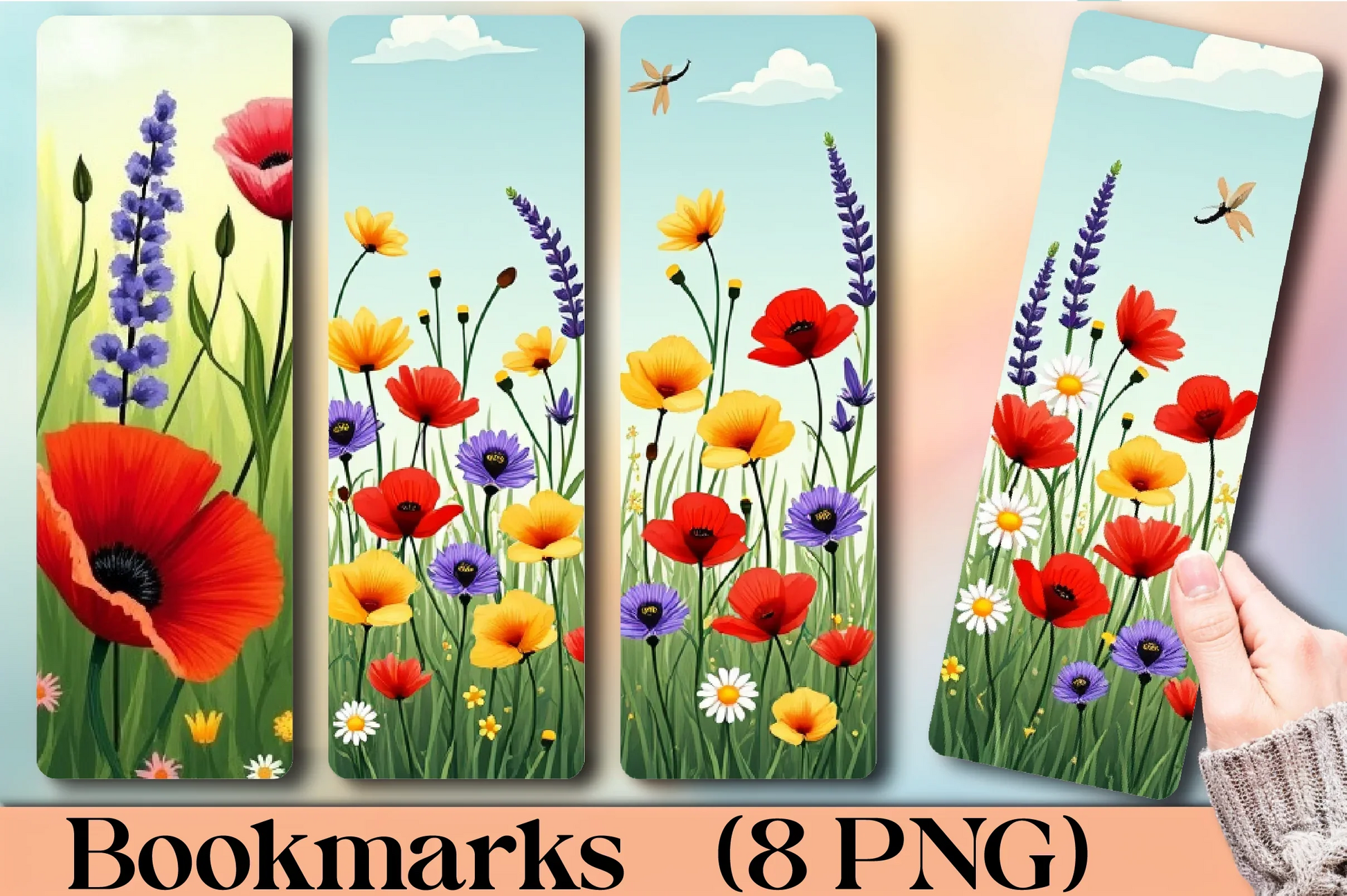 Sunlit Wildflower Field Bookmark Journal - CraftNest - Digital Crafting and Art