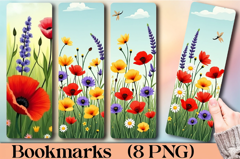 Sunlit Wildflower Field Bookmark Journal - CraftNest - Digital Crafting and Art