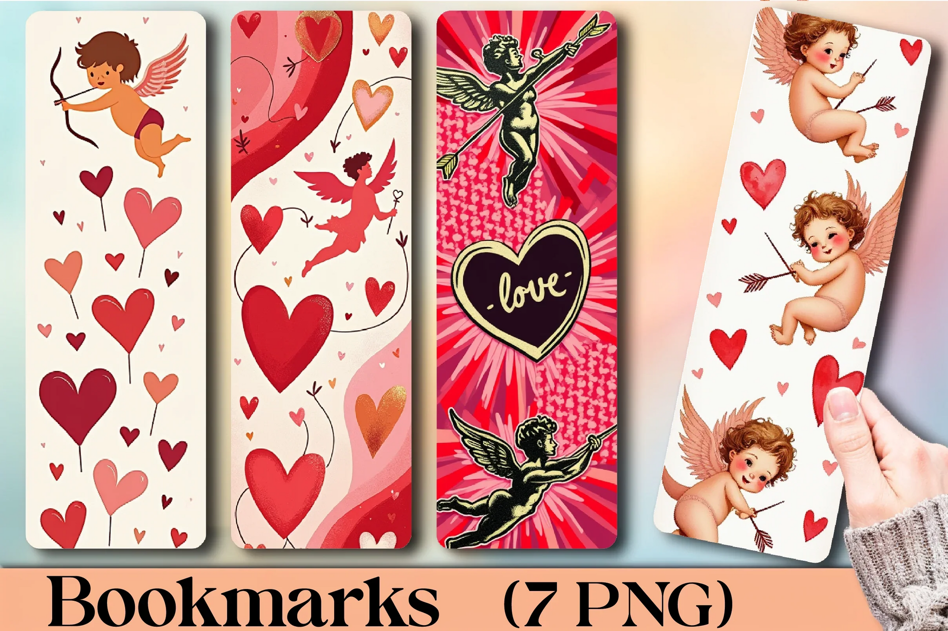 Valentine's Day Cupid Bookmark - CraftNest - Digital Crafting and Art