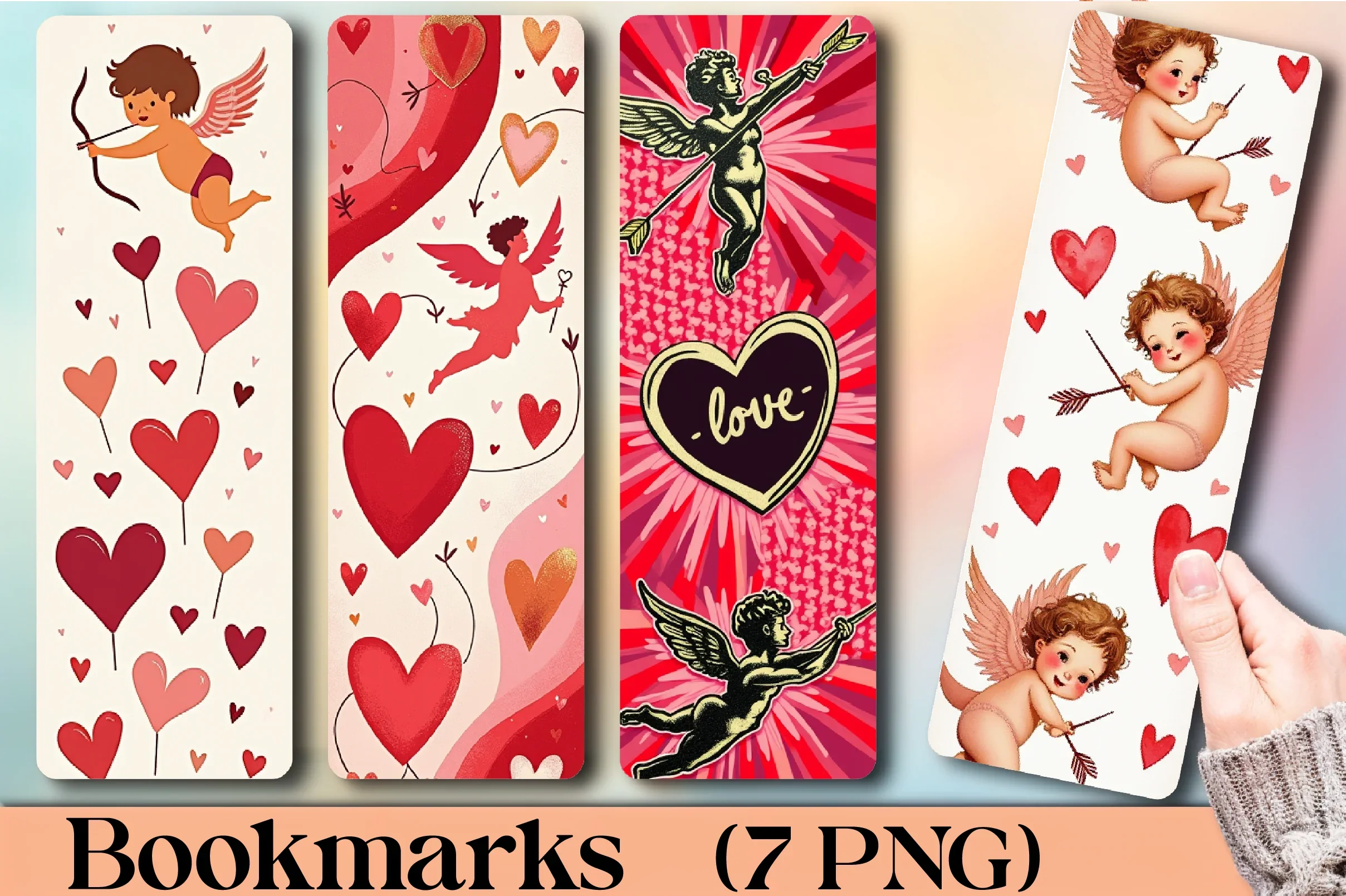 Valentine's Day Cupid Bookmark - CraftNest - Digital Crafting and Art
