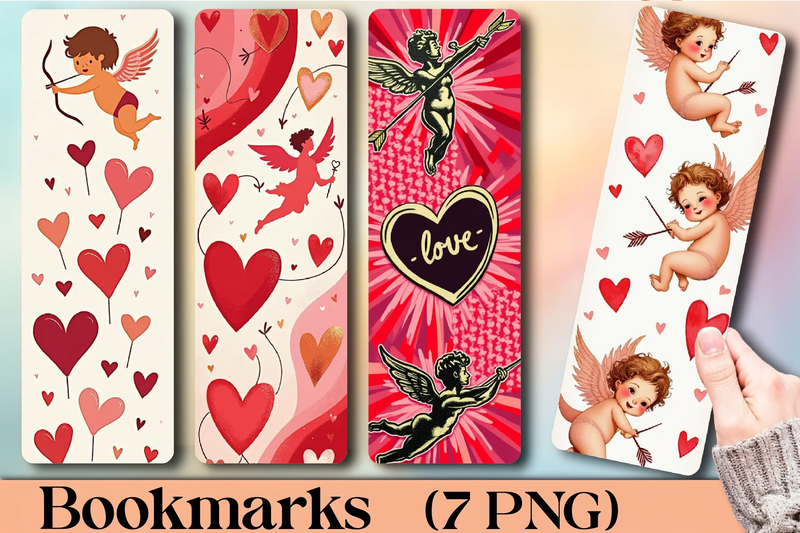 Valentine's Day Cupid Bookmark - CraftNest - Digital Crafting and Art