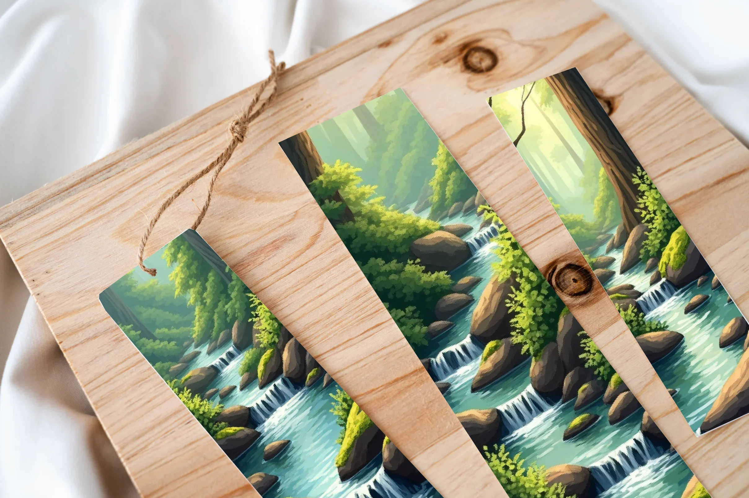 Forest Stream Sanctuary Bookmark Journal - CraftNest - Digital Crafting and Art