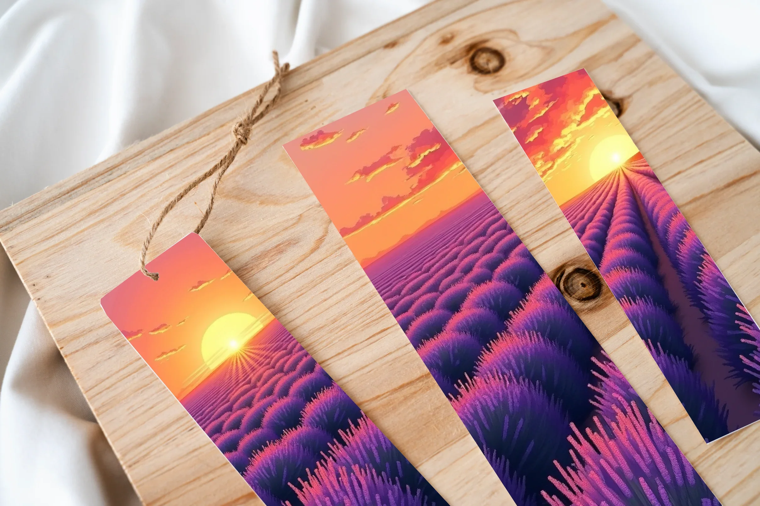 Sunset Lavender Fields Bookmark Journal - CraftNest - Digital Crafting and Art