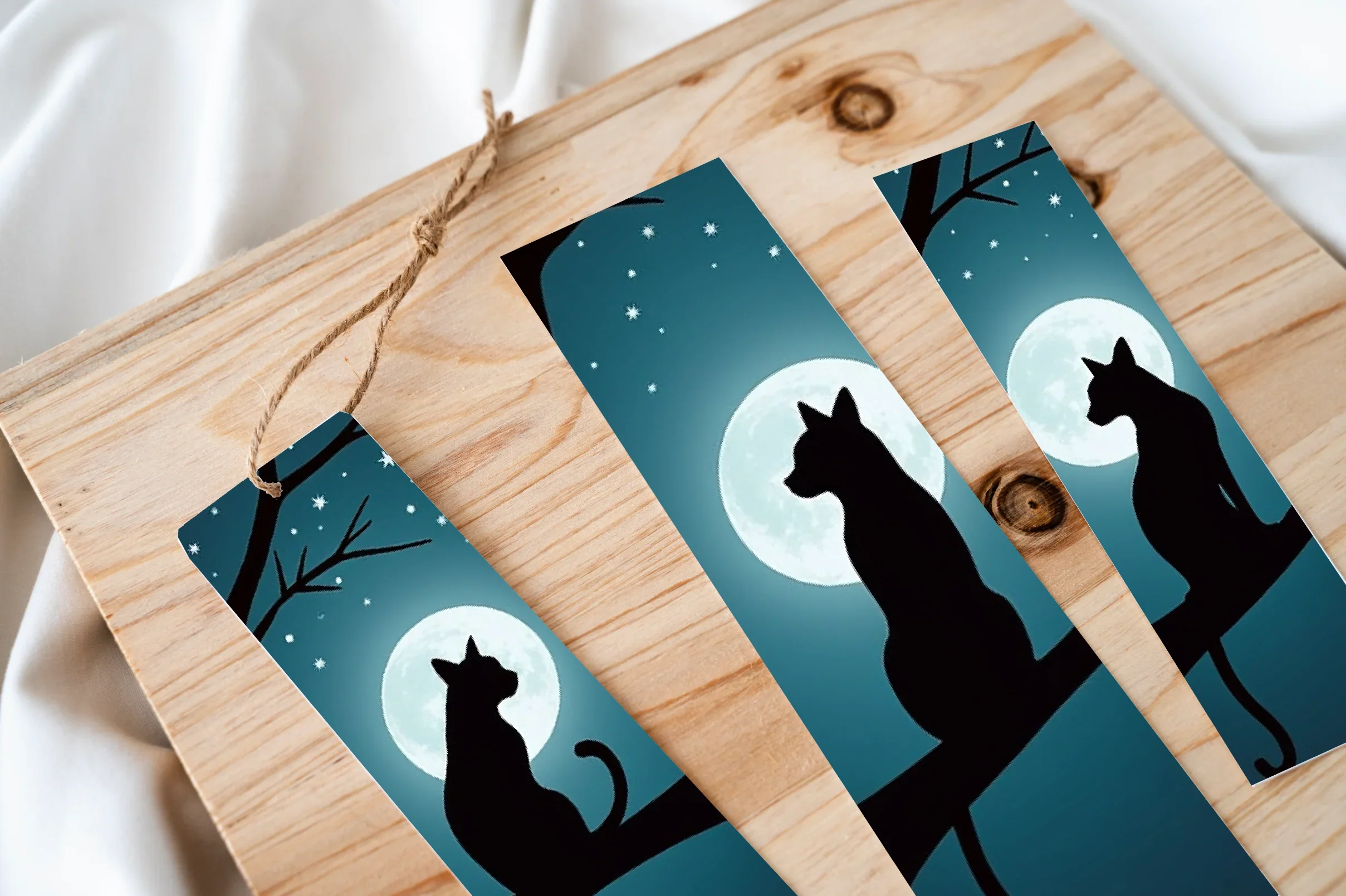 Midnight Cat Silhouette Bookmark - CraftNest - Digital Crafting and Art