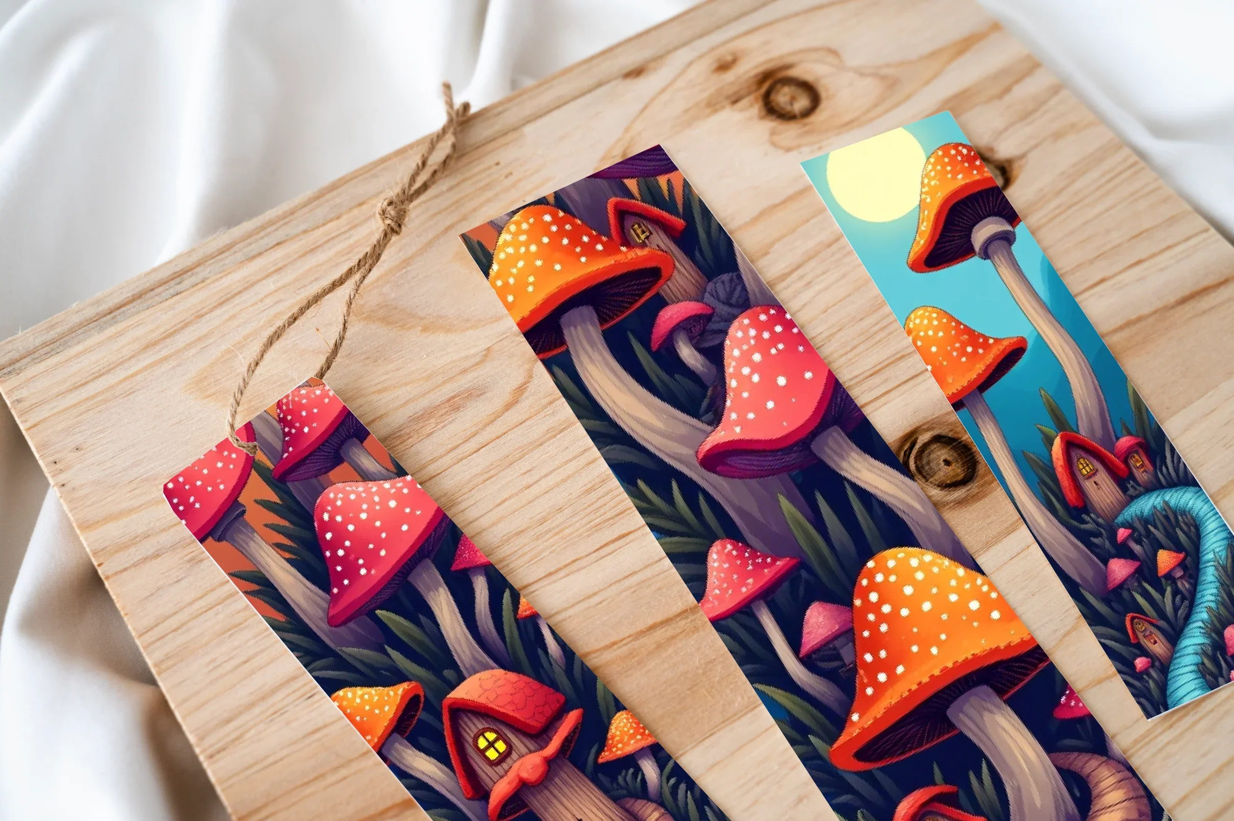 Mushroom Village Bookmark Journal - CraftNest - Digital Crafting and Art