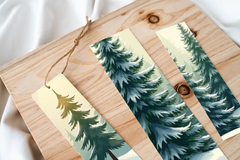 Frosted Evergreen Forest Bookmark - CraftNest - Digital Crafting and Art