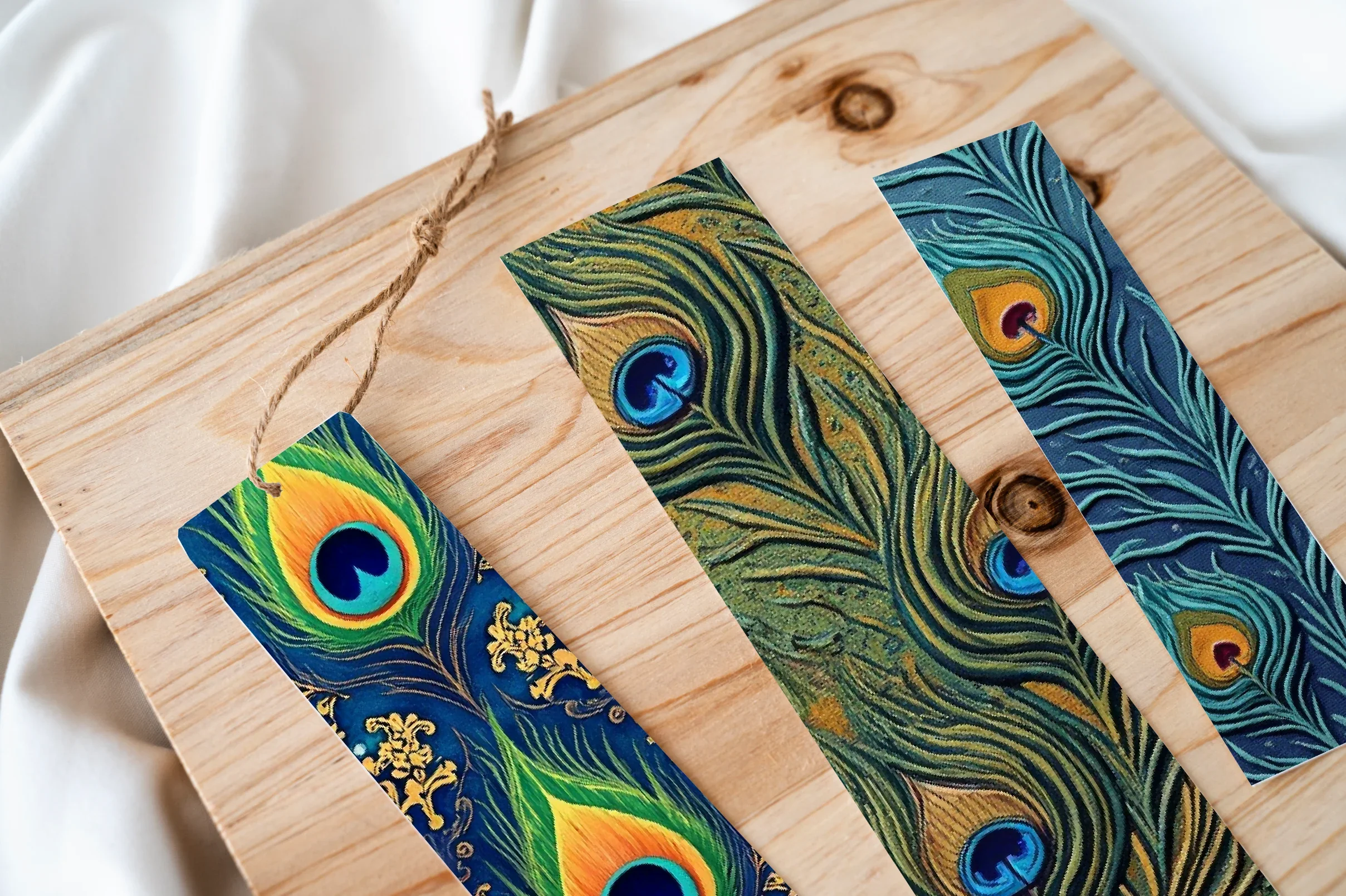 Radiant Peacock Plumage Bookmark Journal - CraftNest - Digital Crafting and Art