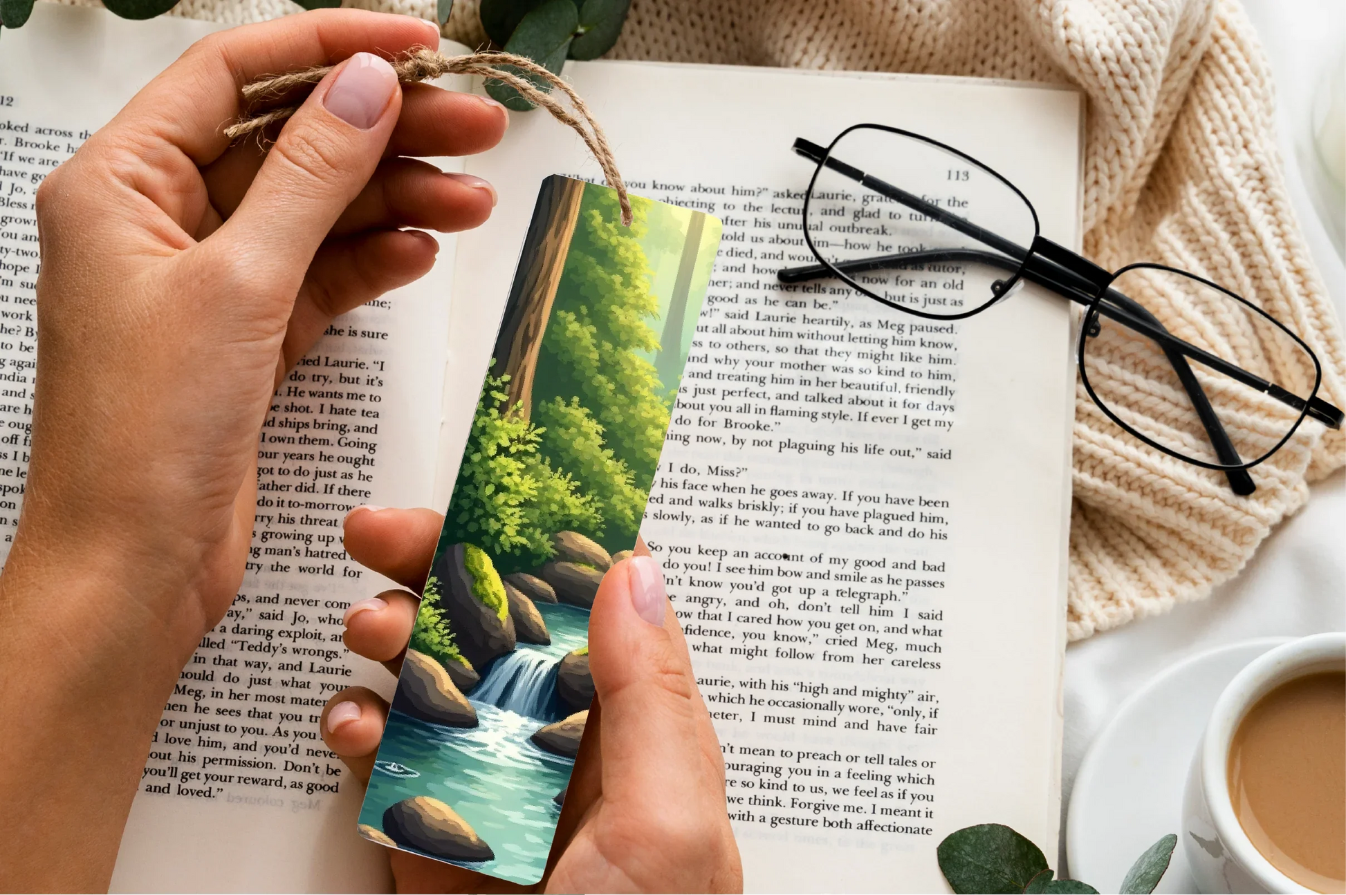 Forest Stream Sanctuary Bookmark Journal - CraftNest - Digital Crafting and Art