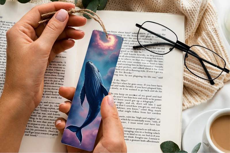 Cosmic Whales Bookmark Journal - CraftNest - Digital Crafting and Art