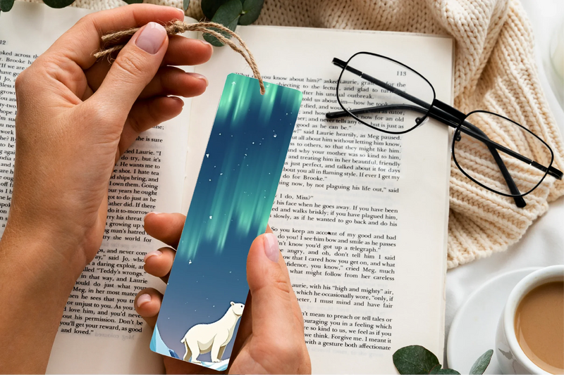 Arctic Polar Lights Bookmark Journal - CraftNest - Digital Crafting and Art