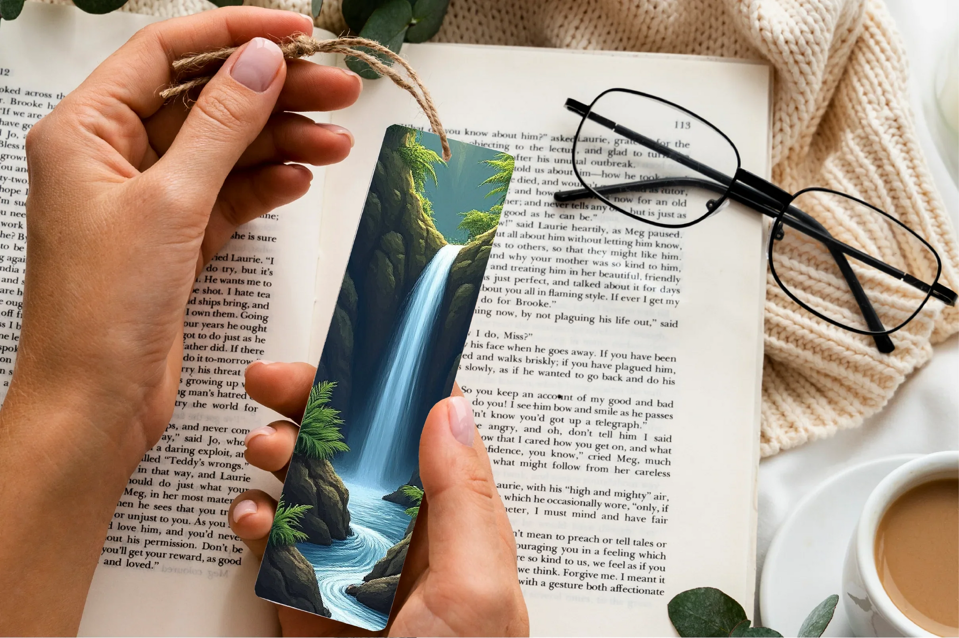 Enchanted Cave Waterfall Bookmark Journal - CraftNest - Digital Crafting and Art