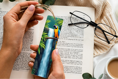 Tropical Waterfall Paradise Bookmark Journal - CraftNest - Digital Crafting and Art