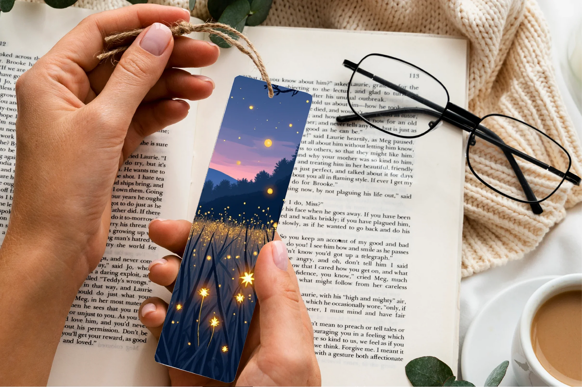 Twilight Firefly Meadow Bookmark - CraftNest - Digital Crafting and Art