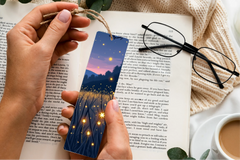 Twilight Firefly Meadow Bookmark - CraftNest - Digital Crafting and Art