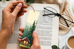 Serene Mountain Retreat Bookmark Journal - CraftNest - Digital Crafting and Art