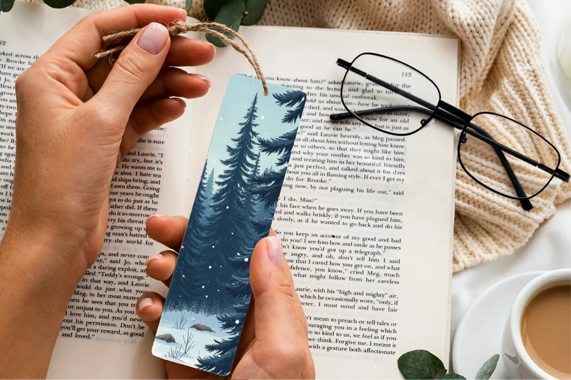 Snowy Pine Forest Bookmark Journal - CraftNest - Digital Crafting and Art