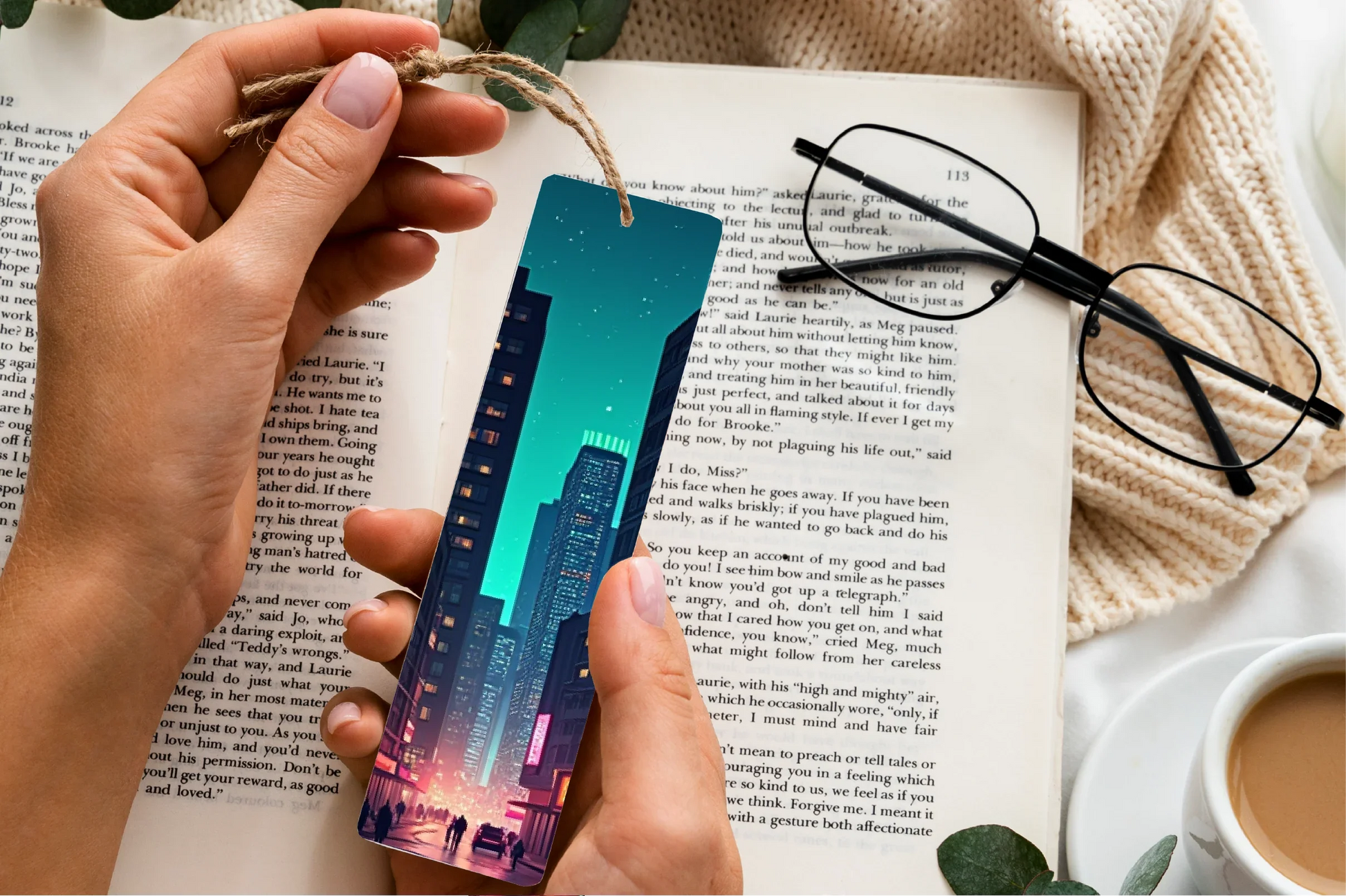 Neon Cityscape Bookmark Journal - CraftNest - Digital Crafting and Art