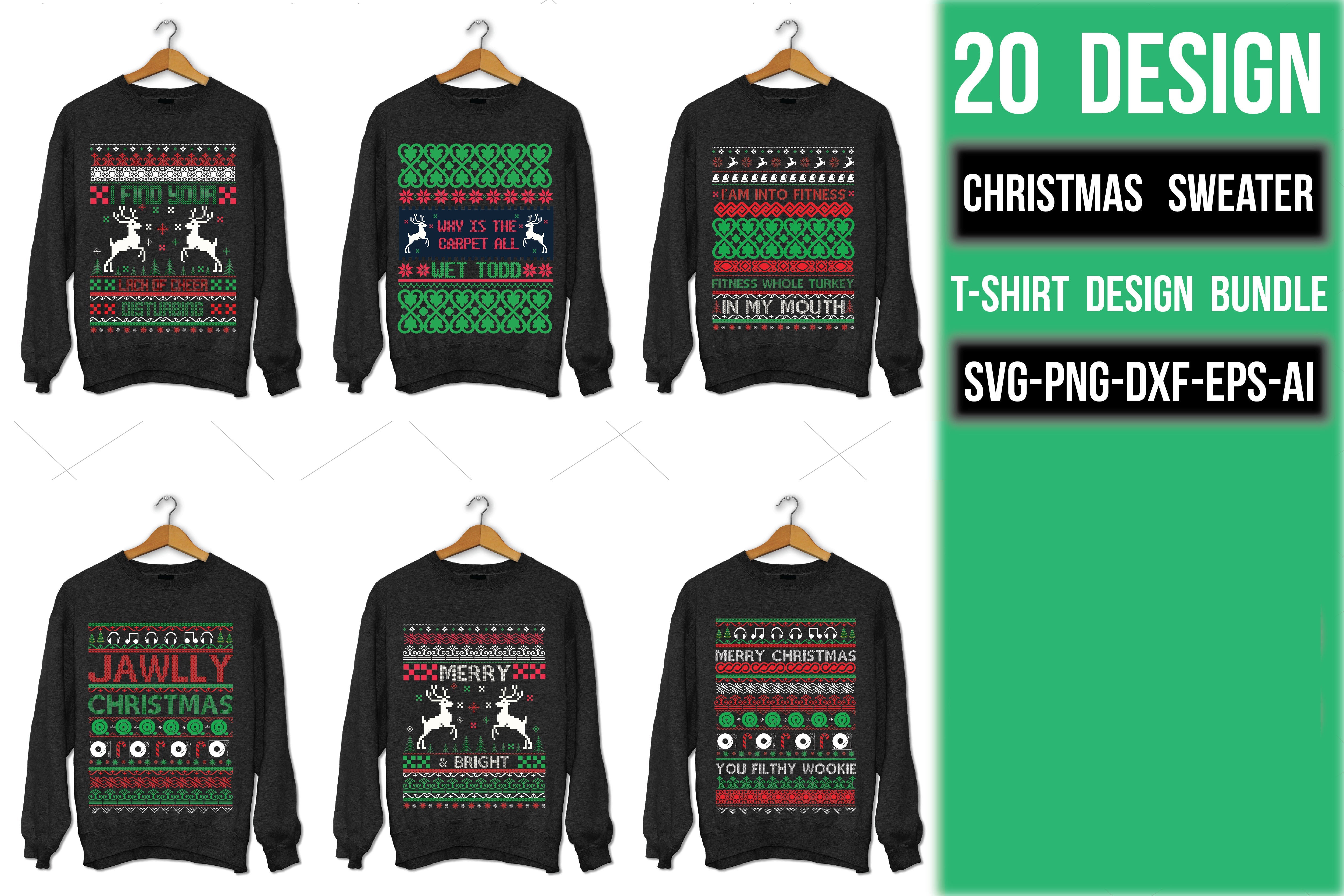 Christmas Sweater T Shirt Bundle 2
