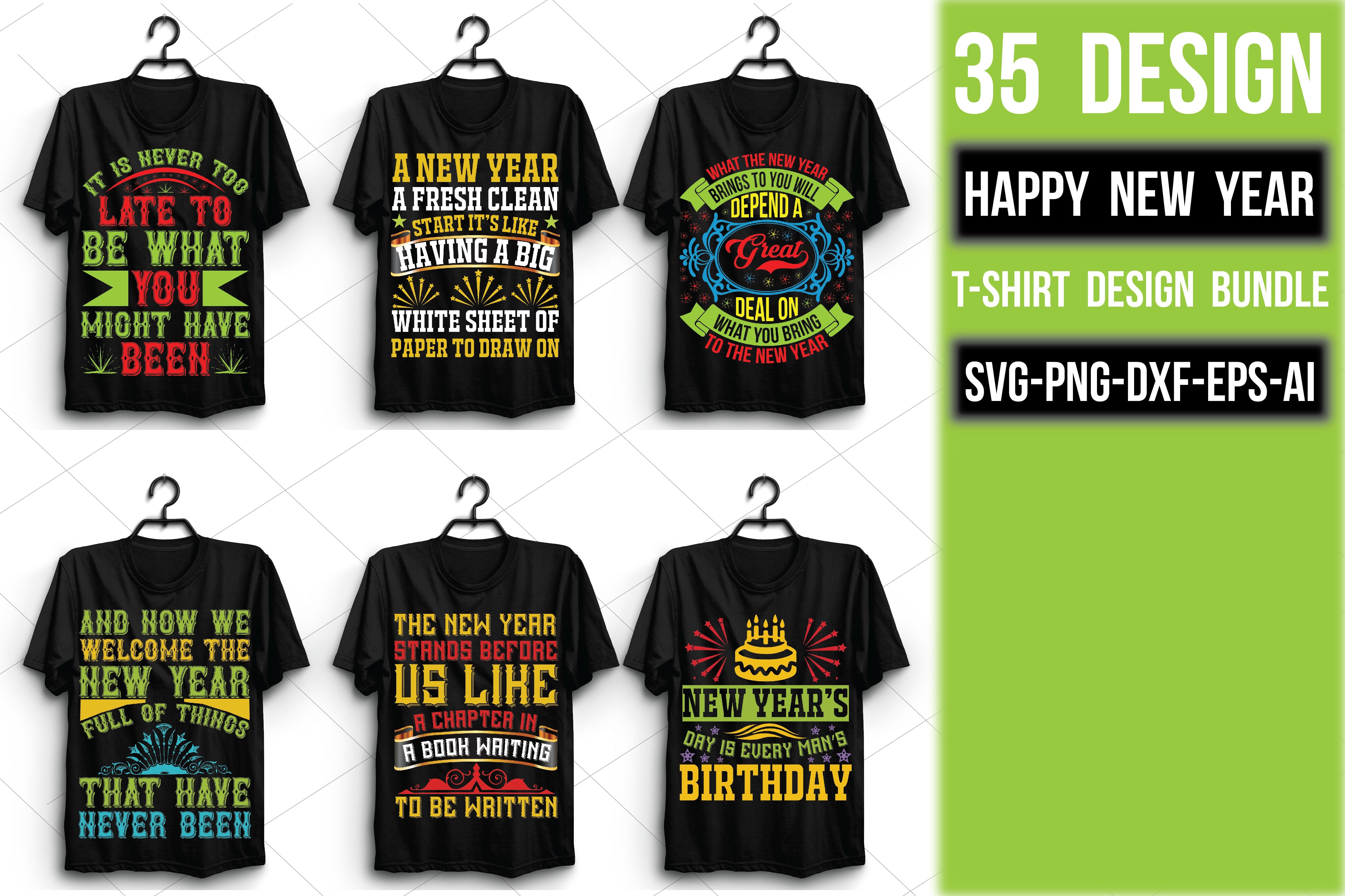 Happy New Year T Shirt Bundle